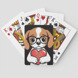 Valentijn Puppy Pokerkaarten