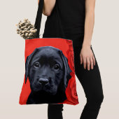 Valentijn Puppy Rozen - Labrador - Zwart lab Tote Bag (Dichtbij)