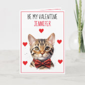 Valentijn Purrfect Bengalen Kat Gevouwen Wenskaart Kaart (Voorkant)