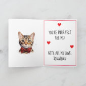 Valentijn Purrfect Bengalen Kat Gevouwen Wenskaart Kaart (Binnen)