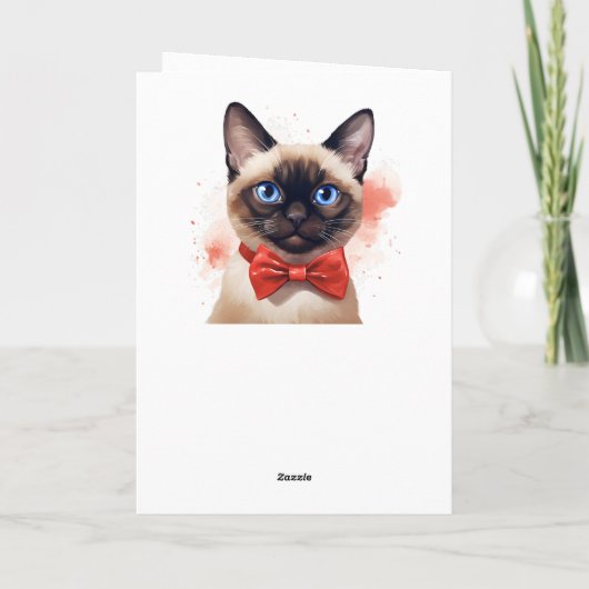 Valentijn Purrfect Siamese kat Kaart (Achterkant)
