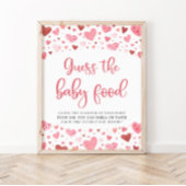 Valentijn Raad de Baby Food Baby shower Game Poster