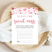 Valentijn Raad de Sweet Mess Baby shower Game Kaart