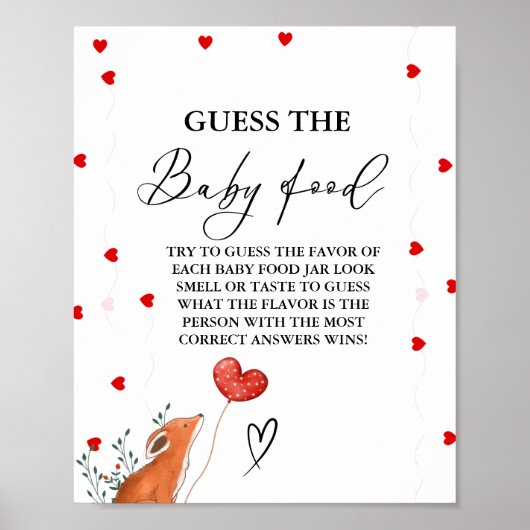 Valentijn Raad het Baby Food Baby shower spel Poster (Voorkant)