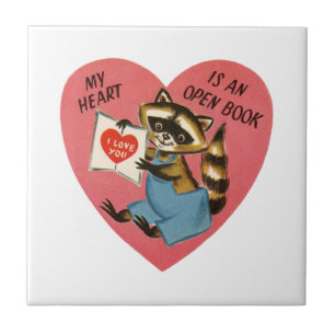  Valentijn Raccoon Tegeltje