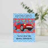 Valentijn Race Car Feestdagenkaart (Staand voorkant)