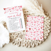 Valentijn raden wie mam of pap Baby shower spel Kaart