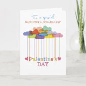 Valentijn Rainbow Clouds, dochter en schoonzoon Feestdagen Kaart (Voorkant)