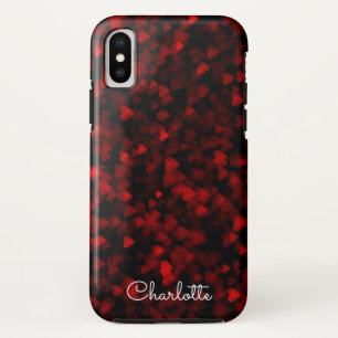 Valentijn Red Bokeh Hearts Case-Mate iPhone Case