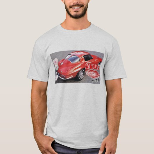 Valentijn Red Corvette Klassiek T-shirt (Voorkant)