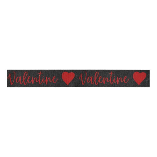 Valentijn Red Glitter Grosgrain Ribbon Lint (Voorkant)
