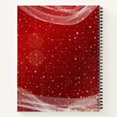Valentijn Red Glitter Initiaal A Letter Monogram Notitieboek (Achterkant)