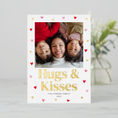 Valentijn Red Gold voor familiehandschoenen en kis Folie Feestdagenkaart (Staand Voorkant)