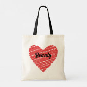 Valentijn Red Happy hartslag romance grafisch Tote Bag (Achterkant)