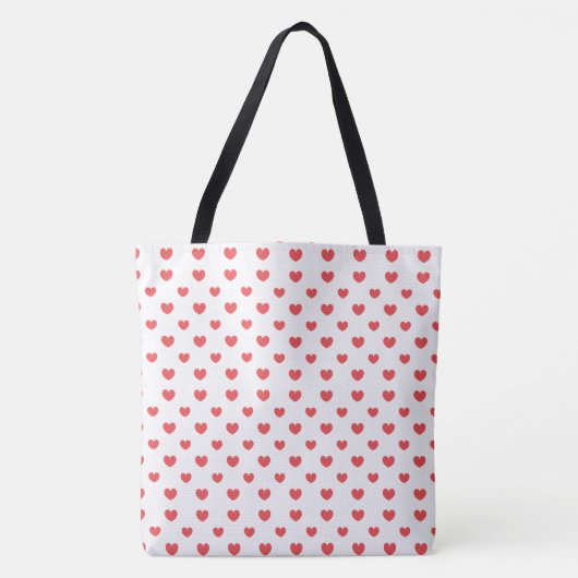 Valentijn Red Heart Canvas Canvas tas (Voorkant)