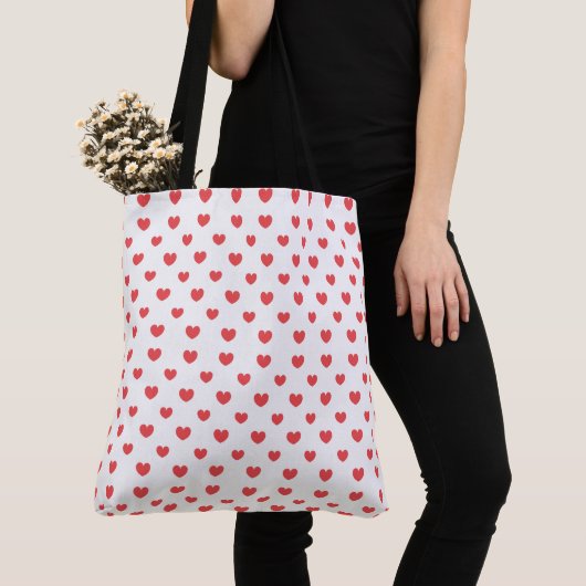 Valentijn Red Heart Canvas Canvas tas (Dichtbij)