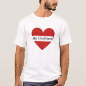 Valentijn Red Heart Custom Name Mannelijk Wit T-sh T-shirt (Voorkant)
