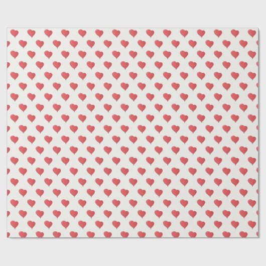 Valentijn Red Heart Pattern Cadeaupapier (Vlak)