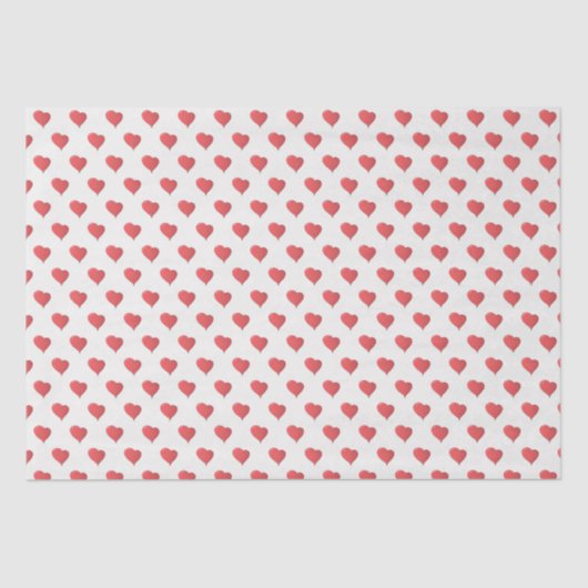 Valentijn Red Heart Pattern Tissuepapier (Voorkant)