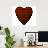 Valentijn Red Heart Scottish Cameron Tartan Poster (Thuiskantoor)