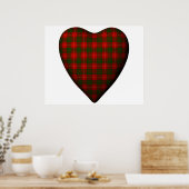 Valentijn Red Heart Scottish Cameron Tartan Poster (Keuken)