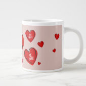 Valentijn Red Hearts Cute past de roze van de paar Grote Koffiekop (Rechts)