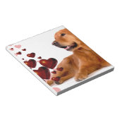 Valentijn Red Hearts Golden Retriever Dog Notitieblok (Schuin)