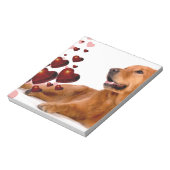 Valentijn Red Hearts Golden Retriever Dog Notitieblok (Linkerzijde)