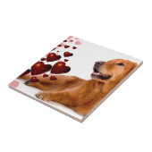 Valentijn Red Hearts Golden Retriever Dog Tegeltje (Zijkant)