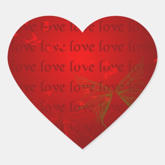 Valentijn Red Hearts Hart Sticker (Voorkant)