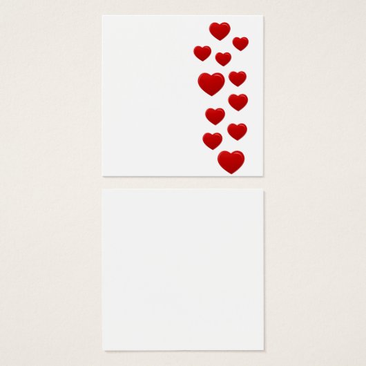 Valentijn Red Hearts - Romantisch hartpatroon Vierkante Visitekaartjes (Voorkant /achterkant)