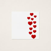 Valentijn Red Hearts - Romantisch hartpatroon Vierkante Visitekaartjes (Voorkant)