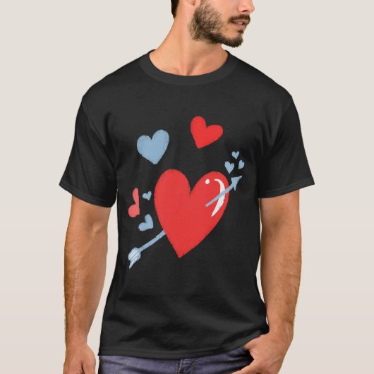 Valentijn Red Hearts T-shirt (Voorkant)