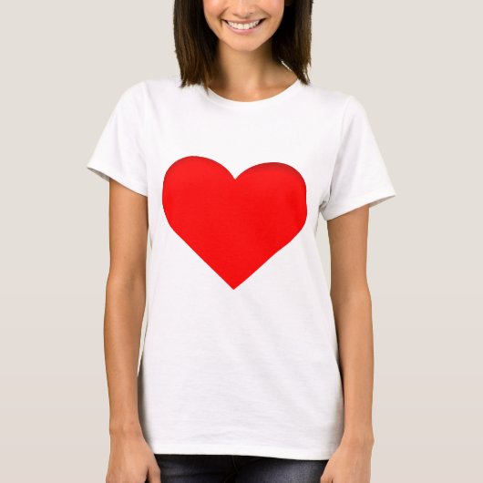 Valentijn Red Love Heart T-shirt (Voorkant)