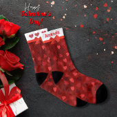 Valentijn Red Multi Hearts Bow Sokken