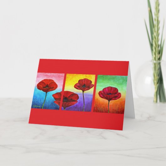 Valentijn Red Poppies Schilderij - Multi Kaart (Voorkant)