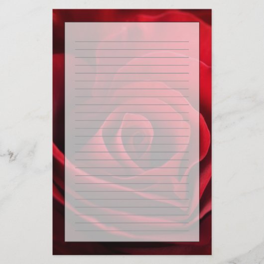 Valentijn Red Rose Briefpapier (Voorkant)