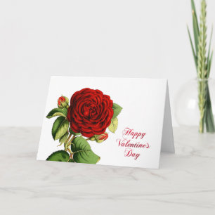 Valentijn Red Rose Waterverf Feestdagen Kaart