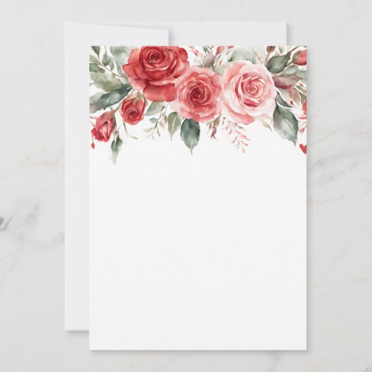 Valentijn Red Roses Calligrafie Chic Vrijgezellenf Kaart (Achterkant)