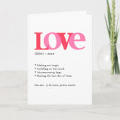 Valentijn Red & Roze Love Typografie Feestdagen Kaart (Voorkant)