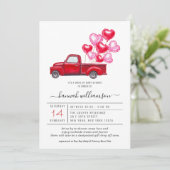 Valentijn Red Truck | Baby shower "drive-by" Kaart (Staand voorkant)