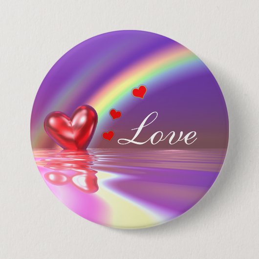 Valentijn Reflecties Ronde Button 7,6 Cm (Voorkant)