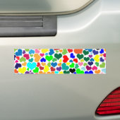 valentijn regenboogharten bumpersticker (Op auto)