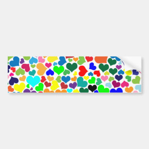 valentijn regenboogharten bumpersticker