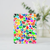 valentijn regenboogharten feestdagenkaart (Staand voorkant)