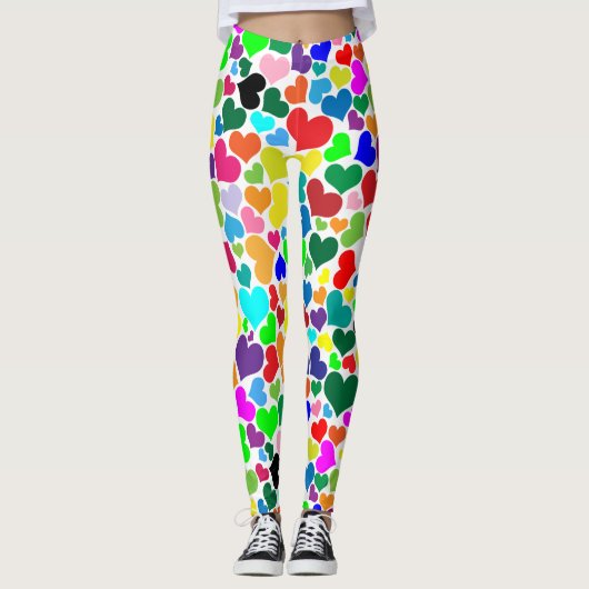 valentijn regenboogharten leggings (Voorkant)
