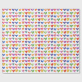Valentijn regenboogharten ompakken papier (Vlak)