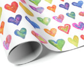 Valentijn regenboogharten ompakken papier (Rol Hoek)