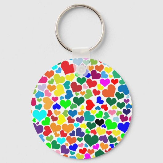 valentijn regenboogharten sleutelhanger (Voorkant)