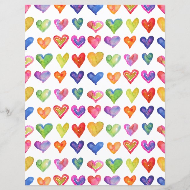 Valentijn regenboogkunstpapier (Achterkant)